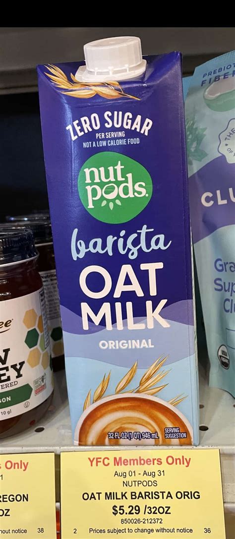 Nutpods Barista Oat Milk Yelm Food Coop