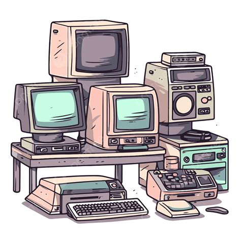 Computers Clipart An Old Computer And A Few Other Electronic Devices