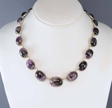 Antique Sterling Silver Amethyst Necklace Boylerpf