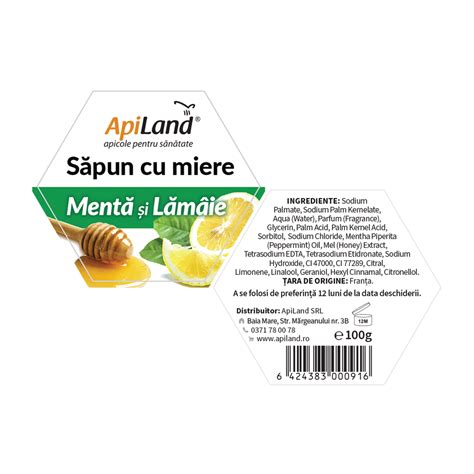 Sapun Cu Miere Menta Si Lamaie 100 G ApiLand Farmacia Tei Online