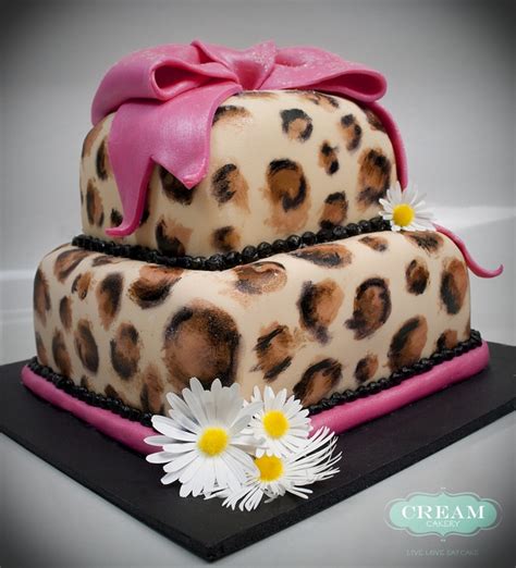 Cheetah Print Birthday Cake CakeCentral