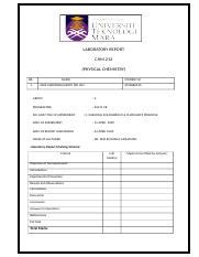 Exp Chemical Equilibrium Docx Laboratory Report Laboratory Report