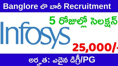 Infosys Latest Recruitment Banglore Jobs In Telugu Banglore Jobs In