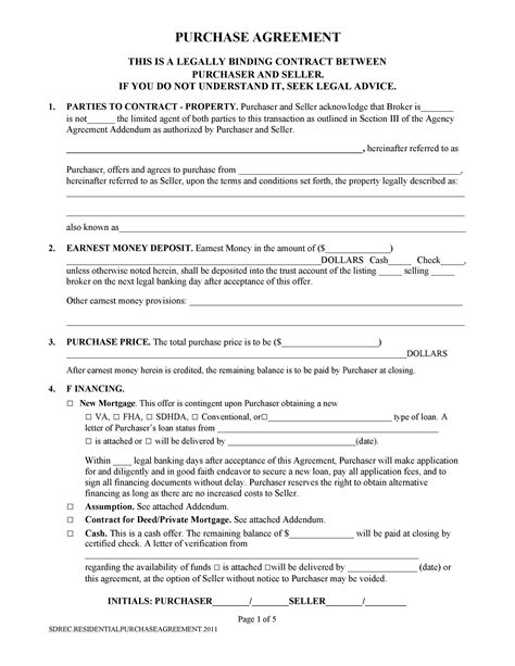 37 Simple Purchase Agreement Templates [Real Estate, Business]