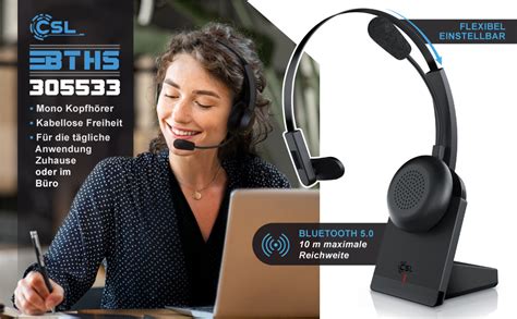 Csl Wireless Headset Mit Ladestation On Ear Bluetooth Kopfh Rer