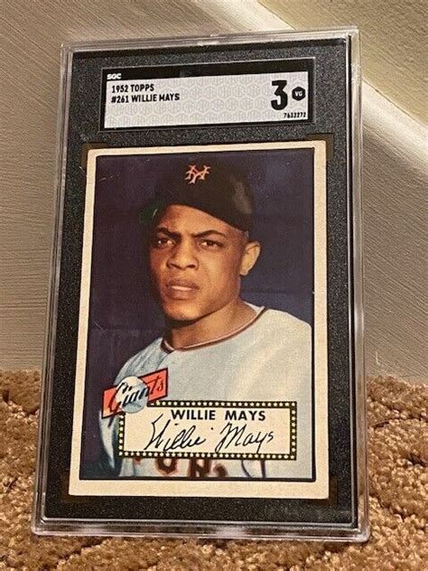 Topps Willie Mays Sgc Rookie Rc Centered Card Strong Bold