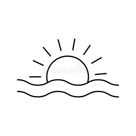 Summer Sunset Sunrise Icon Vector Stock Vector Illustration Of White