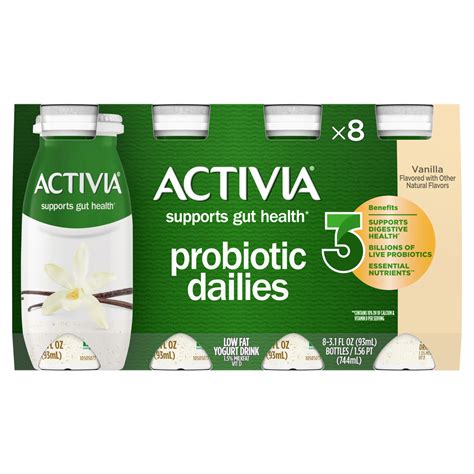 Dannon Activia Probiotic Dailies Low Fat Vanilla Yogurt Drink 31 Oz Bottles Shop Yogurt At H E B