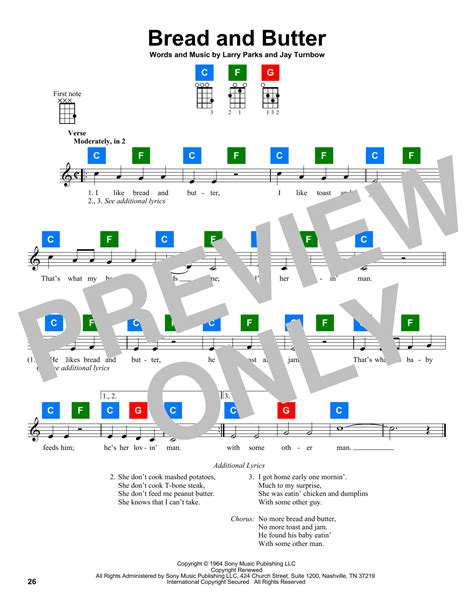 Bread And Butter By Newbeats Chordbuddy Uke Guitar Instructor