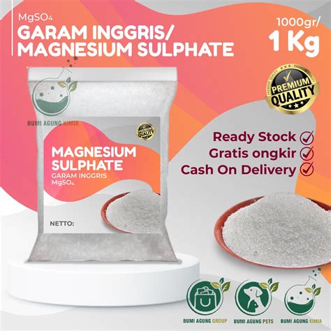 Jual Garam Inggris Kg Epsom Salt Pure Magnesium Sulfat