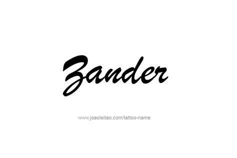 Zander Name Tattoo Designs