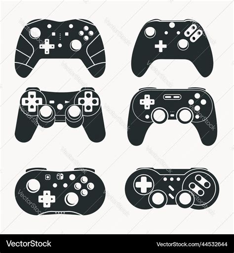 Game Controller Silhouette Console Royalty Free Vector Image