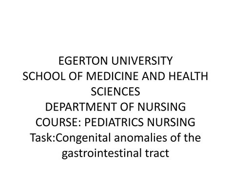 SOLUTION Congenital Anomalies Of The Gastrointestinal Tract Genitalia