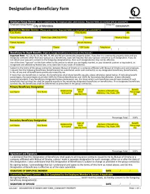 Fillable Online Ci Mendota Ca Designation Of Beneficiary Form Ci