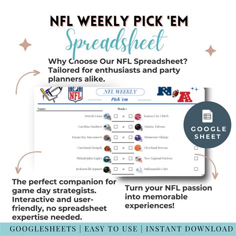 NFL 2023 Schedule Spreadsheet Game Tracker Planner Complete Template Google Sheets Calendar Tool ...