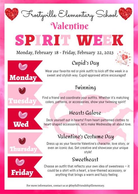Valentine Spirit Week Template