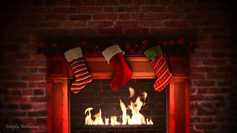 Simply Warm Cozy Christmas Hanging Stockings Fireplace Ambience Youtube