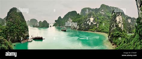 Panoramic View Ha Long Bay Unesco World Nature Site Gulf Of Tonkin