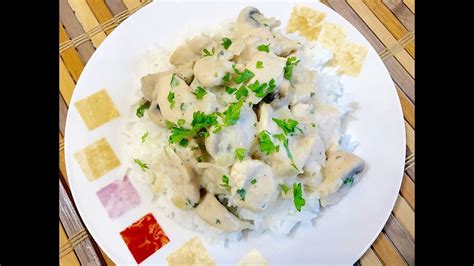 Creamy Chicken And Mushrooms Recipe สอนทำเมนูทานกับข้าวครีมมี่ไก่และเห็ด Youtube