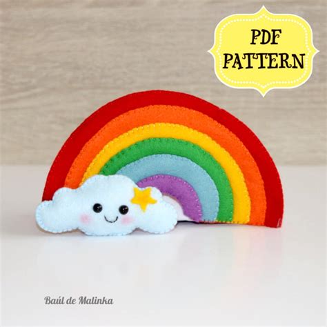 Felt Rainbow Ornament Felt Pdf Pattern Diy Nursery Decor Felt Etsy