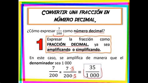 8 básico Convertir fracción a número decimal YouTube