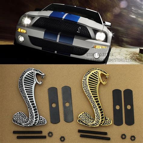 D Mustang Cobra Snake Metal Emblem Car Styling For Ford Mustang Front