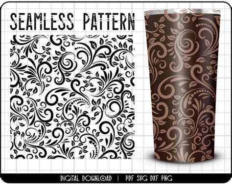 Floral Svg Pattern Tumbler Wrap Sublimation Tumbler Wrap Etsy