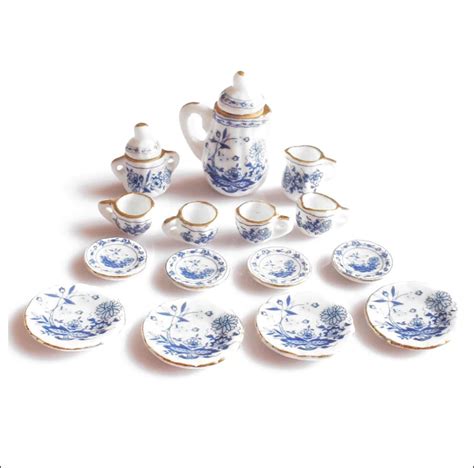 Miniature Tea Sets Dollhouse Tea Set Porcelain Tea Cups Etsy