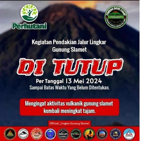 Jalur Pendakian Gunung Slamet Ditutup Pendaki Gagal Ke Puncak