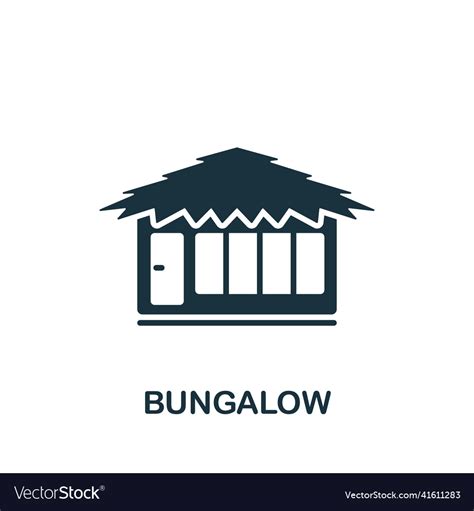 Bungalow Icon Monochrome Simple Icon Royalty Free Vector