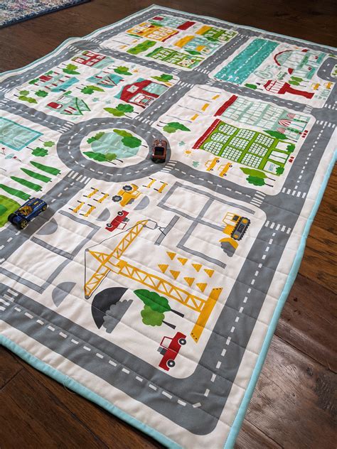 City Streets Quilted Play Mat Etsy