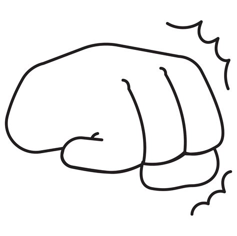 Punch Hand Gesture Outline 2D Illustrations 27118274 PNG