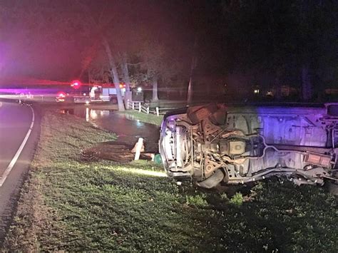 Emergency Crews Respond To Rollover Wreck Driver Flees From Scene