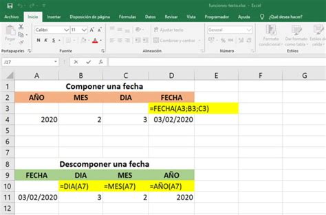 Funciones Para Trabajar Con Fechas En Excel