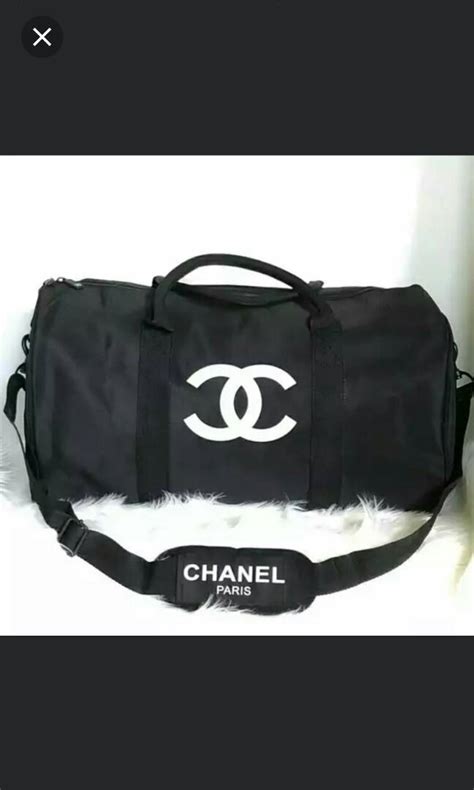 Authentic Chanel Gym Duffle bag with white Stitched logo VIP Gift ...