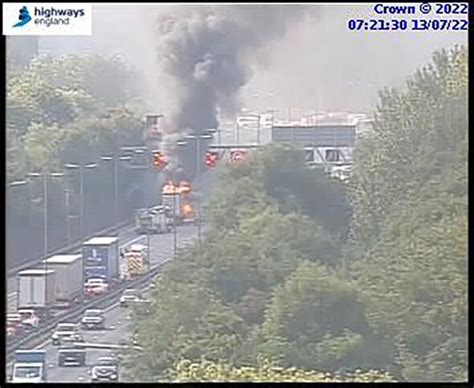 M6 Traffic Latest M6 Closed After Devastating Lorry Fire Hour Long