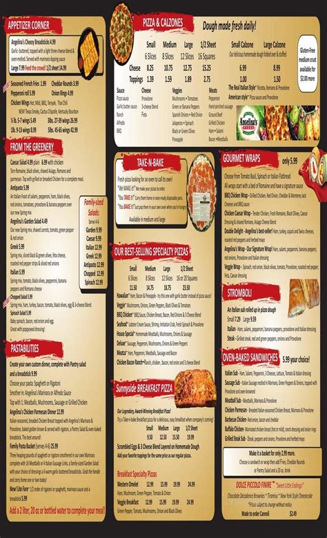 Angelinas Pizza Menu In North Ridgeville Oh Order Delivery And Reviews