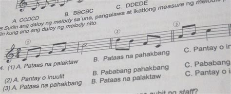 1 A Pataas Na Palaktaw B Pataas Na Pahakbang C Pantay O Inuulit 2 A Pantay O Inuulit B