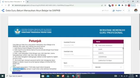 CARA MENCARI NAMA GURU YANG BELUM MENAUTKAN AKUN BELAJAR ID KE SIMPKB