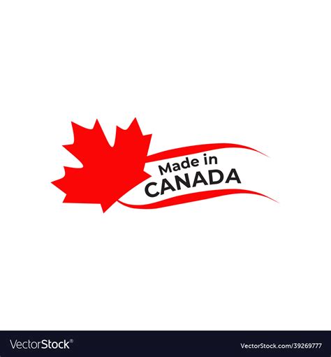 Label Made In Canada Logo Design Template Vector Image