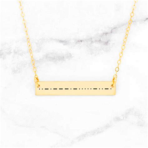 Collier de barre de code Morse personnalisé pour femme