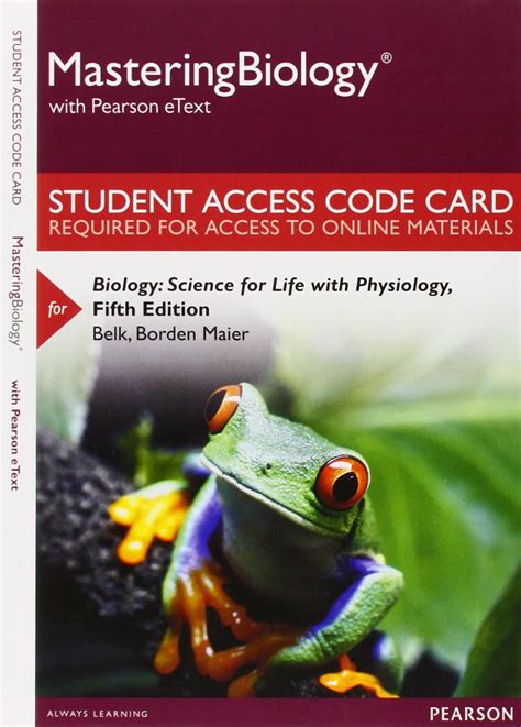 Biology Masteringbiology Access Code Science For Life With Physiology