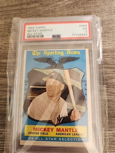 Topps Mickey Mantle All Star Psa Hof New York Yankees Ebay