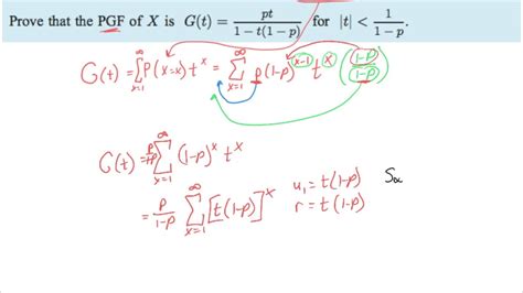 Pgf For A Geometric Distribution Youtube