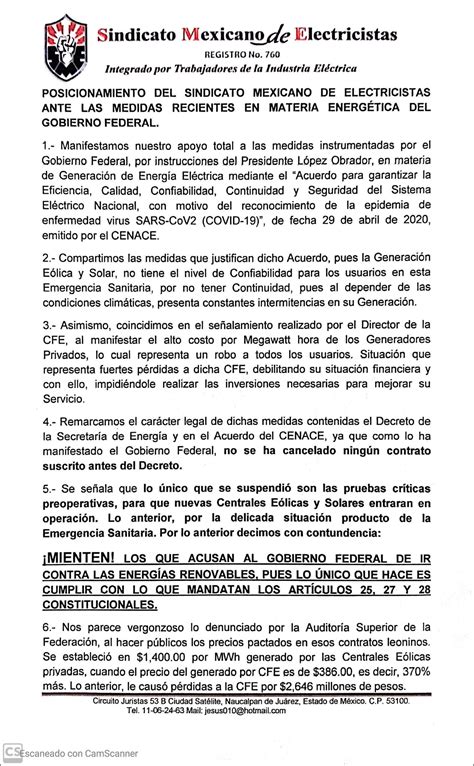 Sindicato Mexicano De Electricistas Oficial On Twitter Lopezobrador