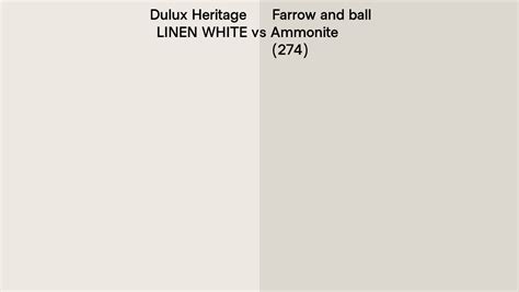 Dulux Heritage Linen White Vs Farrow And Ball Ammonite 274 Side By Side Comparison