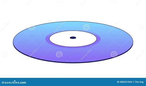 Vinyl Record Flat Vector Cartoon Icon Stock Vector Illustration Of