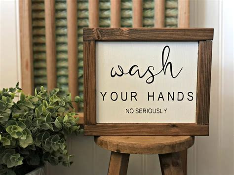 Wash Your Hands Sign Funny Bathroom Signs Sign for Kid's Bathroom Guest ...