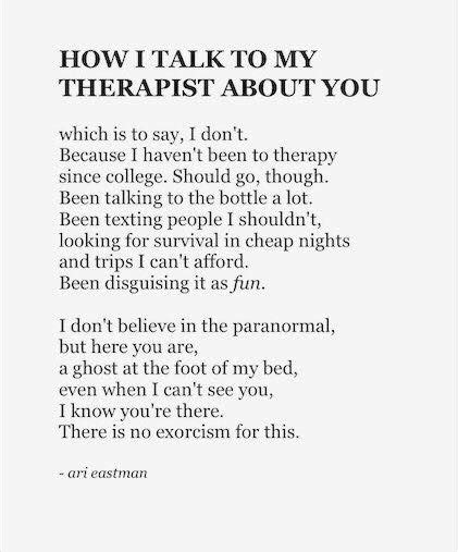 Ari Eastman How I Talk To My Therapist About You My Therapist