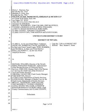 Fillable Online Clark K V Guinn Order Denying Plaintiffs Renewed